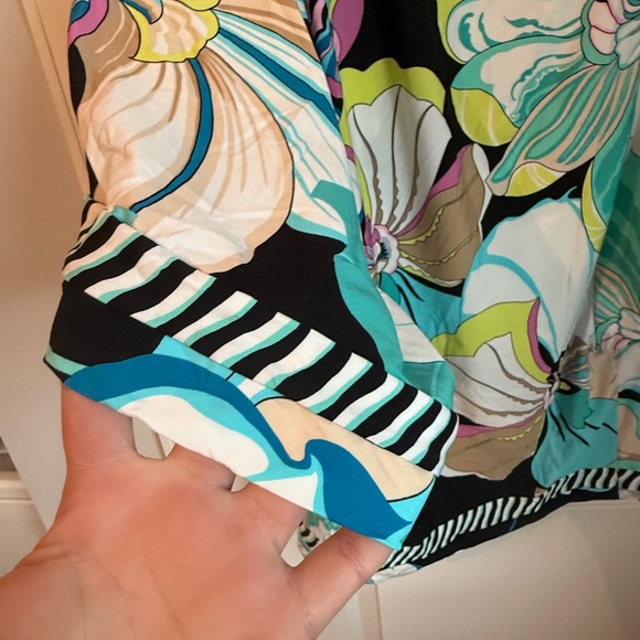 TRINA TURK SINTRA FLORA SWIMSUIT COVER-UP TUNIC MINI DRESS SMALL - Picture 7 of 13